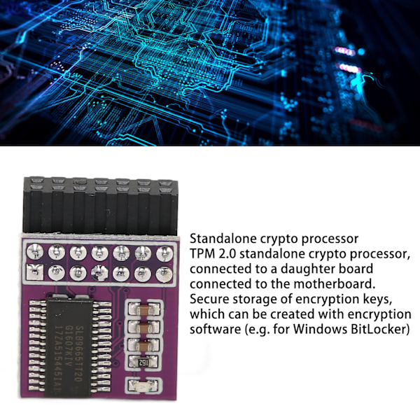 TPM 2.0 Sikkerhedsmodul 14Pin LPC Interface til ASUS Win11 Lilla