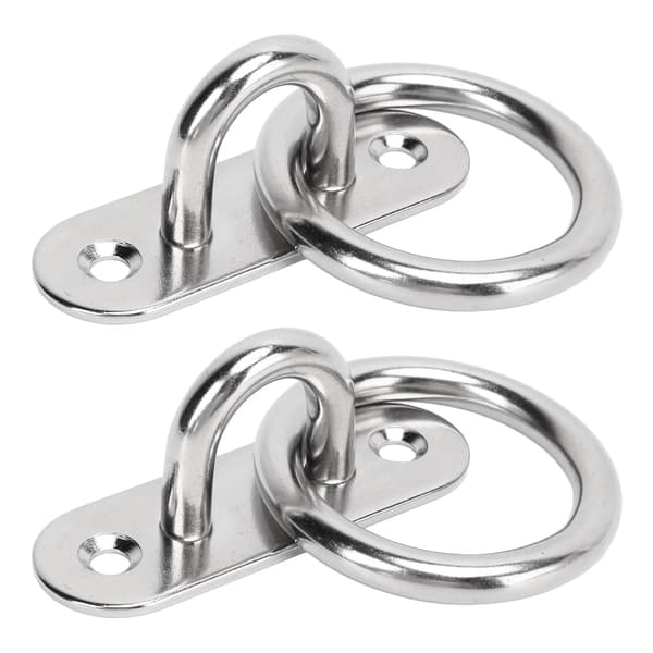 2st Rostfritt Stål Pad Ögonplatta Hög Hållfasthet Polerad Kraftig Marin Runda Ringar 8MM