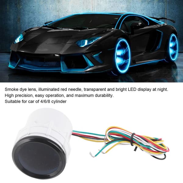12V Universal 52mm 2in LED Turteller Auto Modifikasjonsmåler Instrument