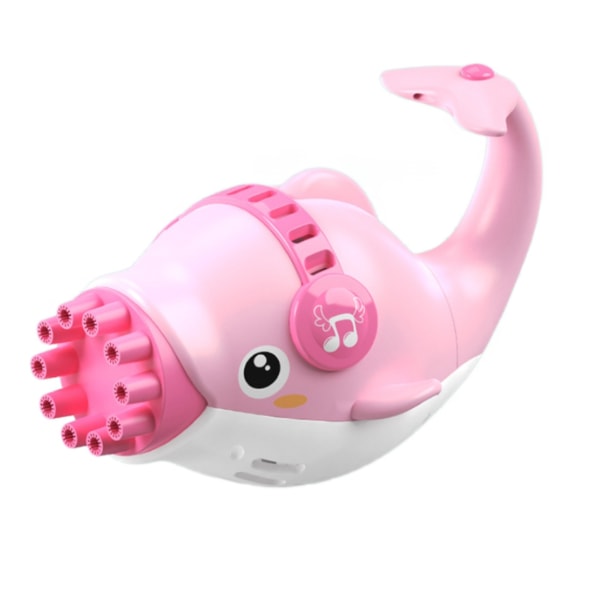 Dolphin elektrisk ti-hullers boblepistol udendørs legetøj til drenge og piger (Pink One [3 batterier + 10 pakker boblevæske])