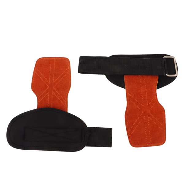 2 st Gymnastik Handskydd Imitation Läder Halkfri Handledsstöd för Chins Tyngdlyftning Brun