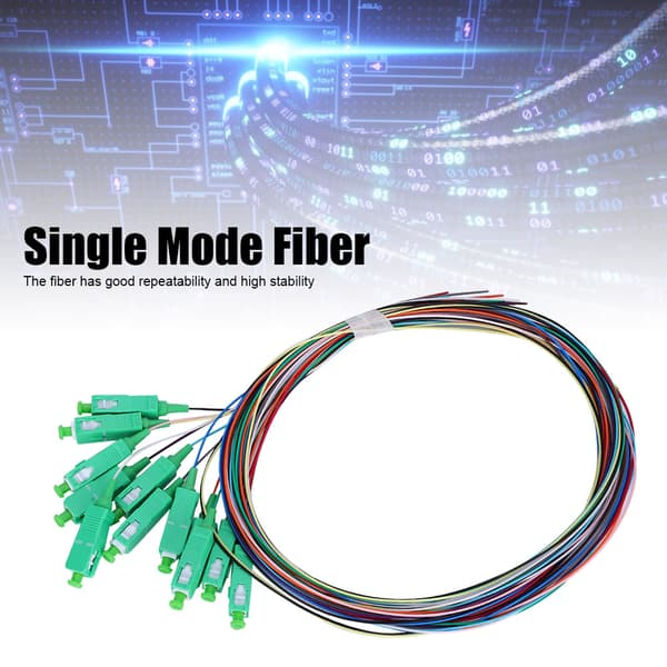 Singelmodsfiber Pigtail-kabel 12-kärnor för SC-0,9 mm för nätverkskommunikationssystem