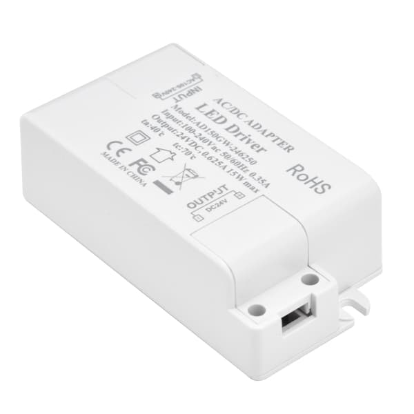LED-driver DC24V 0,625A 15W DIY-lampe lavspennings LED-drivertransformator AC 100‑240V