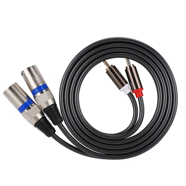 1,5 m RCA han til XLR han lydadapterkabel patchledning dobbelt række PVC-ledning