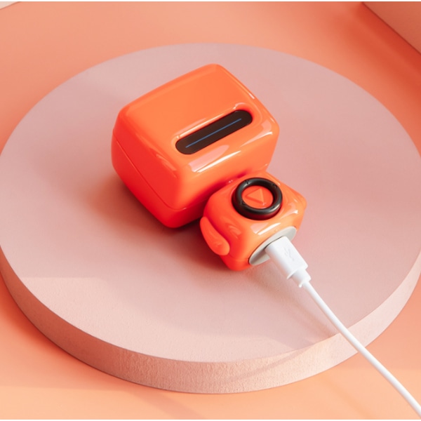 Kreativ robot bluetooth højttaler, sød bærbar mini trådløs højttaler (orange),
