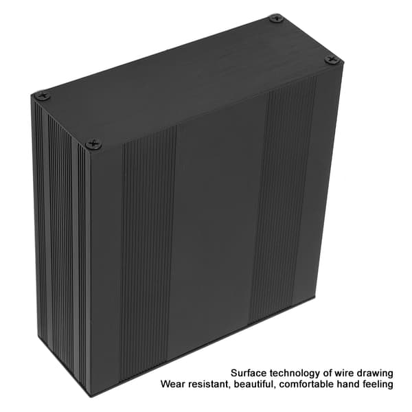 Svart aluminium kretskortslåda delad typ DIY elektronisk projektkapsling