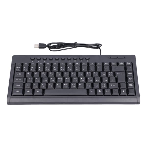 Kablet 87 Tasters Mini USB-tastatur Arabisk Layout til Kontor Desktop Notebook Computer