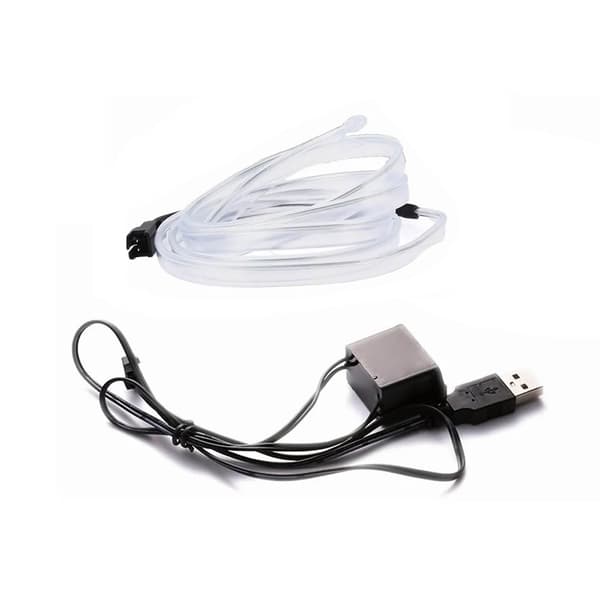 3m USB Bil LED Interiör Strip Ljus Flexibel Cool Unik Universal Neon Atmosfär Isblå