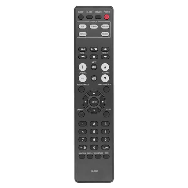 Universal Fjernbetjening med Store Knapper til TV, Erstatning RC-1162 Kompakt ABS Sort Controller
