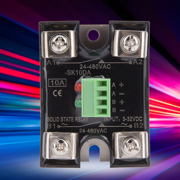BERM Dobbeltkanal SSR DC-styring AC Enkeltfaset Solid State Relæ 24-480VAC 10A BERM SK10DA