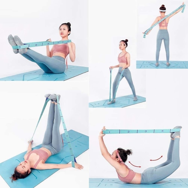Stretching-remmar Hamstring-bårenhet Elastiskt träningsband Yogamatta Bärremmar Benträningsutrustning Stretchrem med öglor Fo