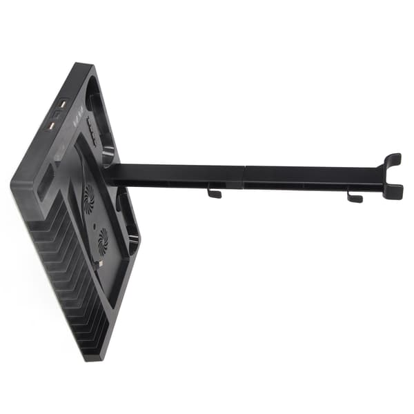 PS5 Vertikal Stand med Køleventilator Hovedtelefonholder 2 Controller Opladere 15 Spil Disk Pladser
