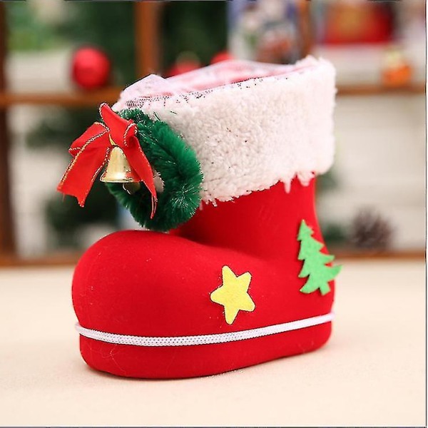 Julepynt vedhæng Drop Santa Mønster Julepynt Strømpestrømpe Støvle Slikpose 1 stk-rød