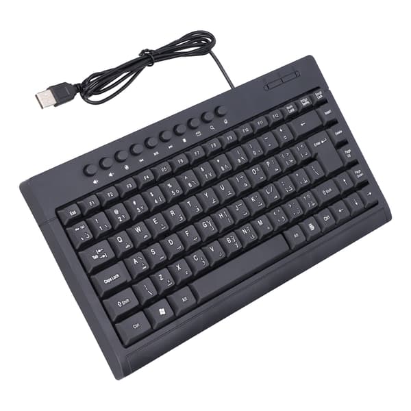 Kablet 87 Tasters Mini USB-tastatur Arabisk Layout til Kontor Desktop Notebook Computer