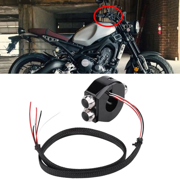 CNC Aluminium Legering 22mm Motorcykel Styr Momentary Latching Switch Reset Knap Sort