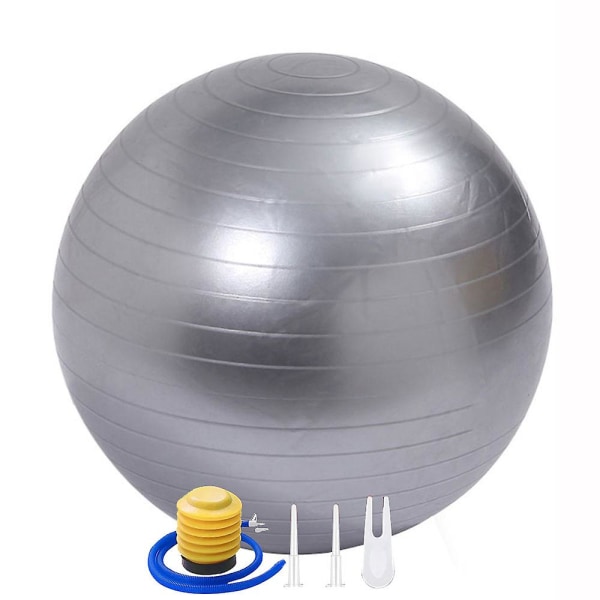 Träningsboll för balans stabilitet Fitness träning Yoga Pilates Hemmakontoret Silver 45Cm