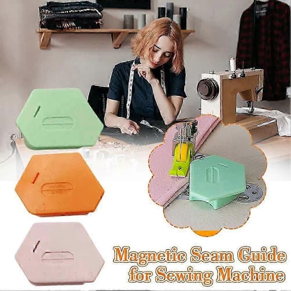 Magnetisk sømguide til symaskine, polygonal sømguide sømguide Green