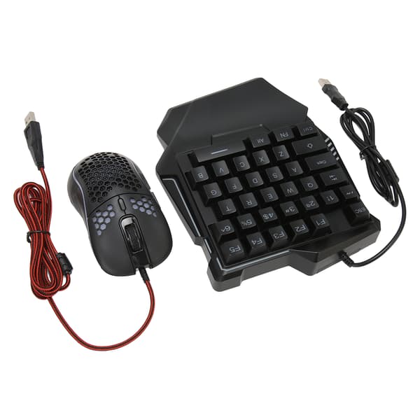 Trådbunden Trådlös RGB Enhands Tangentbord Mus Adapter Combo för Android Harmony IOS