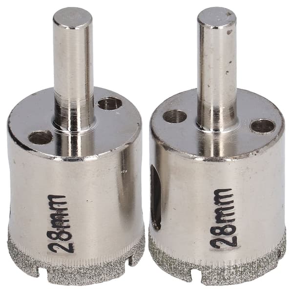 2 stk. 28 mm glashulsav borebit rustfrit stål emery hulåbner til marmor granit keramik