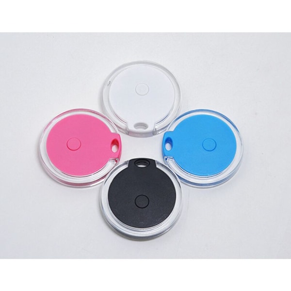 4 STK rund bluetooth anti-tabt enhed sort+hvid+blå+pink rund,