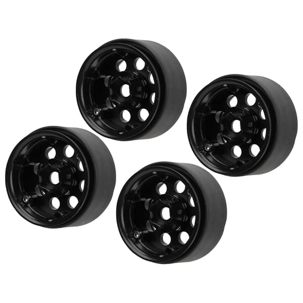 4 stk. 1,9 tommer RC bil hjulfælg nav i aluminiumslegering til Axial SCX10 II III Sort Stabil