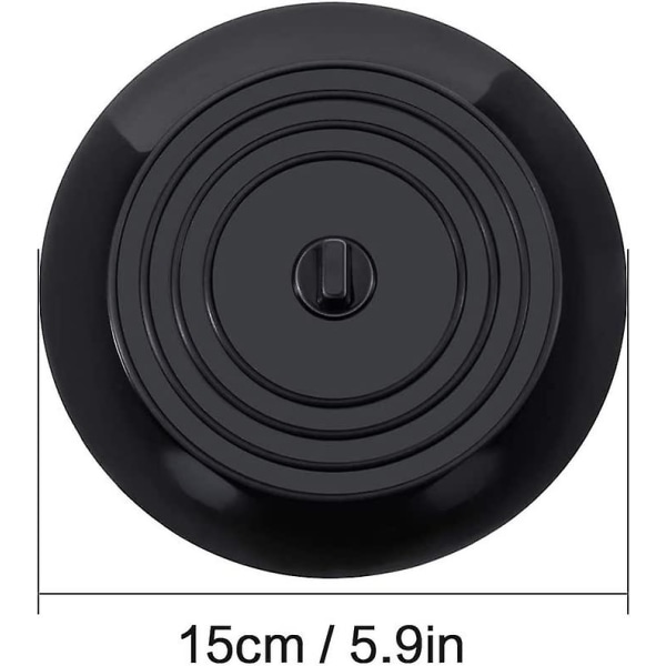 Lebq 6 tommer silikone karprop afløbsprop til køkken, badeværelse og vasketøj (sort)