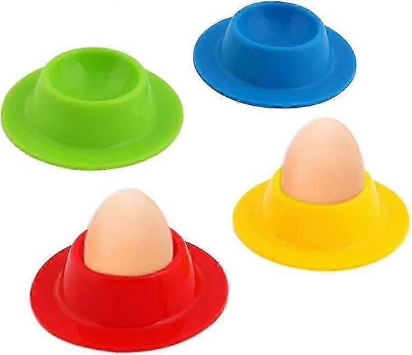 Silikon eggeglass sett med 4 bærbare runde vaskbare-Yvan
