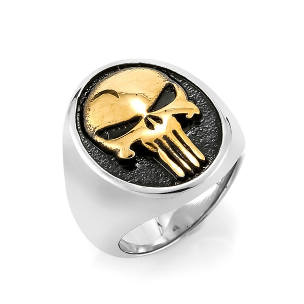 Muoti Skull Biker Ring Miesten Naisten Ruostumattomasta teräksestä Vintage Korut Punk Kultaisen Hopean Väri Motor Biker Skeleton Sormus Gold silver