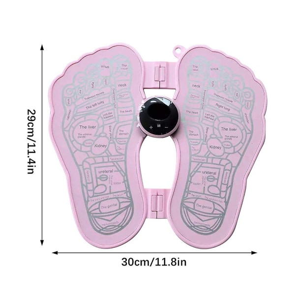 Ems Ben Omformande fotmassageapparat med fjärrkontroll, 6 lägen 15 Lntensitet Fotcirkulationsmassagematta, USB uppladdningsbar hopfällbar bärbar elektr.