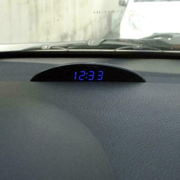 12V Digital LED Bilklokke Voltmeter Termometer Alarm