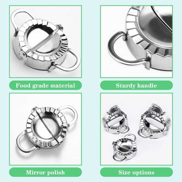 Rustfrit stål Pot Sticker Form Goya Pastry Wonton Calzone Turvers Køkkentilbehør