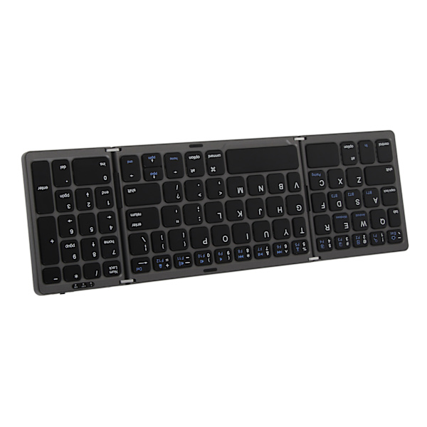 Bluetooth Triple Fold Trådløst Tastatur Multi Enhedsforbindelse til Laptop Tablet Telefon Grå Sort