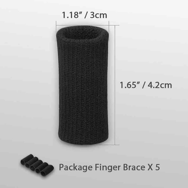 Fingerstöd för vuxna Cover Mjuk Komfortdyna Tryck Säkerhet Elastisk Andas Black