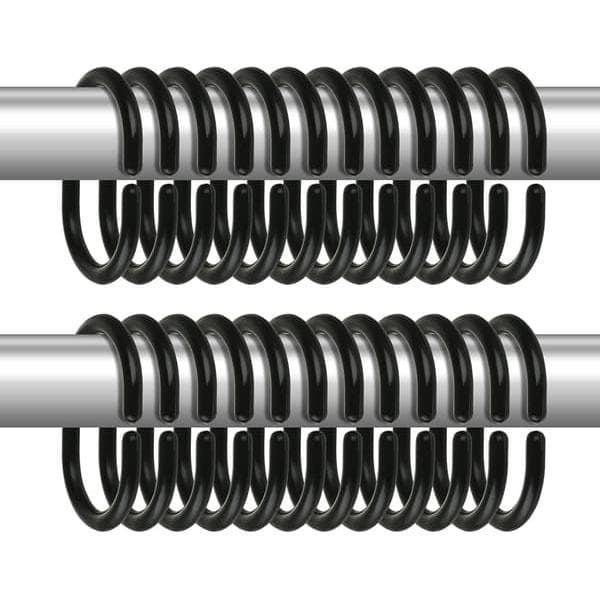 Set med 24 duschdraperiringar i plast, gardintillbehör, 24 st