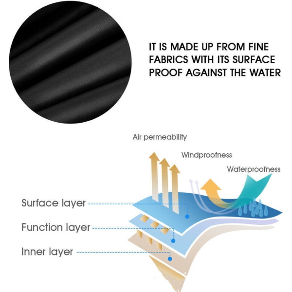 Havemøbelbetræk, Heavy Duty 210D Oxford stofbeskyttende betræk til bord, møbler, vandtæt, vindtæt, anti