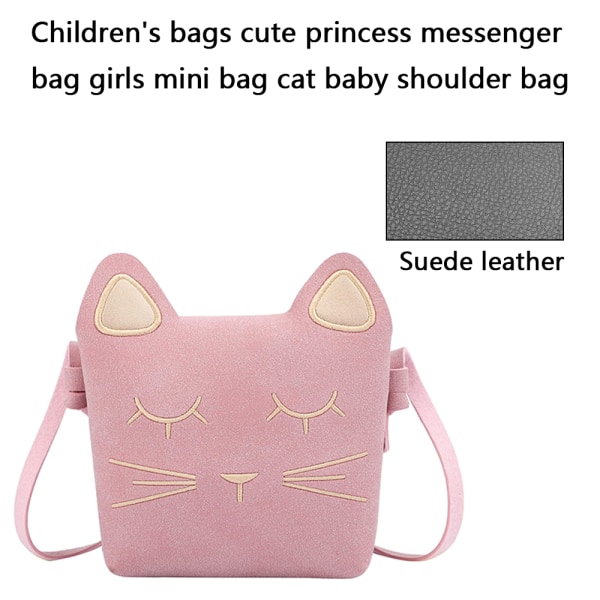 1 st Kattväska för små flickor Småbarn Crossbody plånbok pink