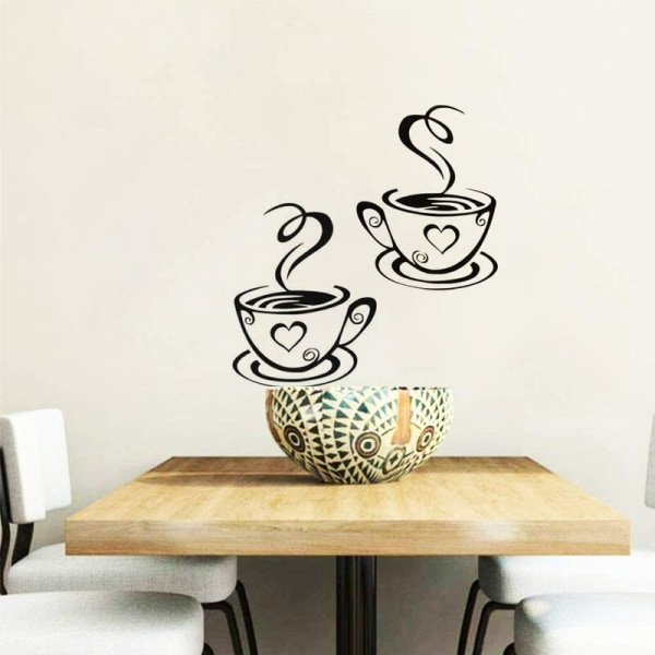 Kaffekop Design Wall Stickers Hjem Decals Køkken Restaurant Decor