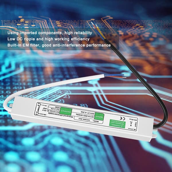 12V 30W Vattentät LED Strömförsörjning Utomhus Switch Driver Elektriska Delar