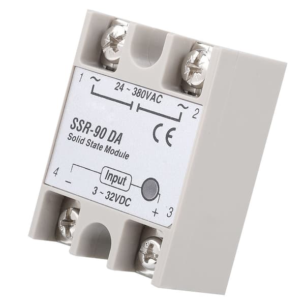 SSR-90DA 90A Solid State Relémodul SSR DC AC Inngang 3-32V DC