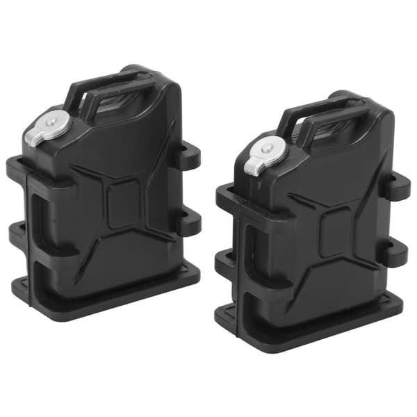 1 par RC bil simuleret brændstoftankbeslag Mini oliedunk til 1/8 1/10 RC Crawler bil dekorationstilbehør sort