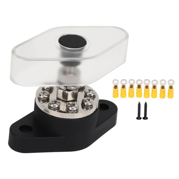 Distributionsstuds Samlingspunkt Sort 3/8in 300A Transparent Dæk Motor ATV Elektrisk Udstyr