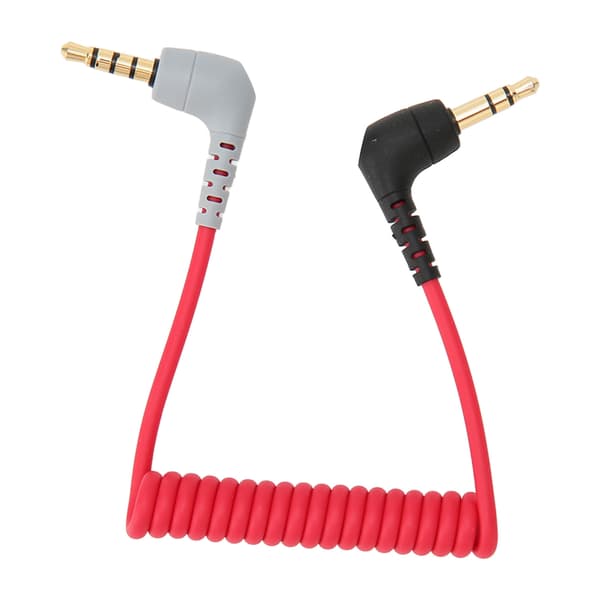 TRS til TRRS 3,5 mm han vinkel kabel til BOYA Rode SC7 iPhone Smartphone