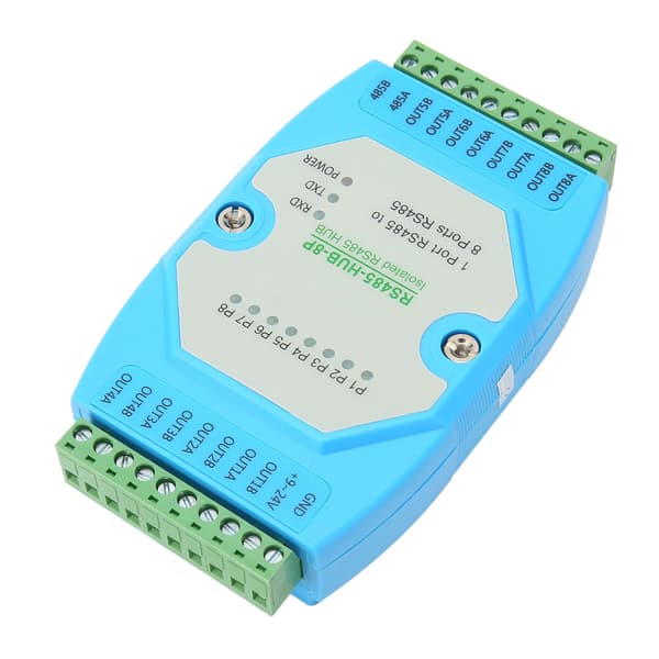 RS485 Industriell Hub 8 Porter 300 til 460800bps 32 Noder Selvtilpassende Halv Dupleks Repeater Relé Forlengelse