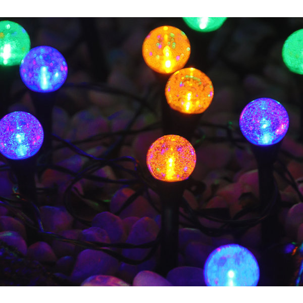 Trädgårdsdekoration bubbelboll ljusslinga, plug-in typ (20 lampor, färg ljus),