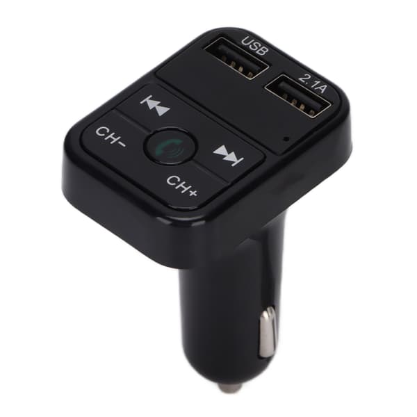 Bluetooth 5.0 FM-sender Trådløs adapter MP3-afspiller Dobbelt USB hurtigoplader til iOS