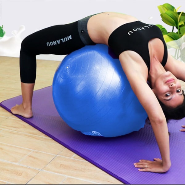 Træningsstabilitet Bold Yoga Pilates Anti Burst M/pumpe Blue Glossy