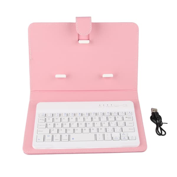 Langaton Bluetooth-näppäimistökotelo iOS/Android-puhelimille - Pinkki