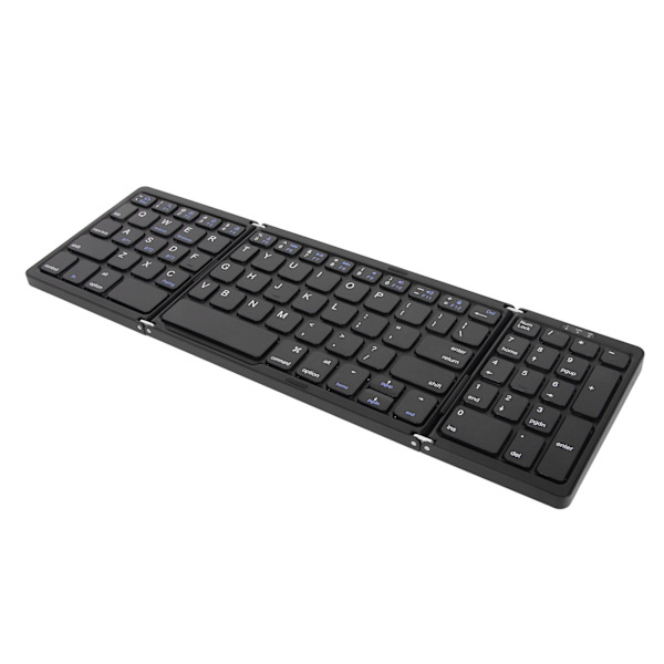 Bluetooth Trådløst Triple Foldbart Tastatur Multi-Enhedsforbindelse til Laptop Tablet Telefon Sort