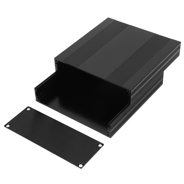 Svart aluminium kretskortslåda delad typ DIY elektronisk projektkapsling