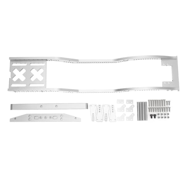Aluminiumslegering RC Bil Chassis Ramme Sæt Forreste Bageste Kofanger til SCX10 D90 1/10 RC Crawler Sølv